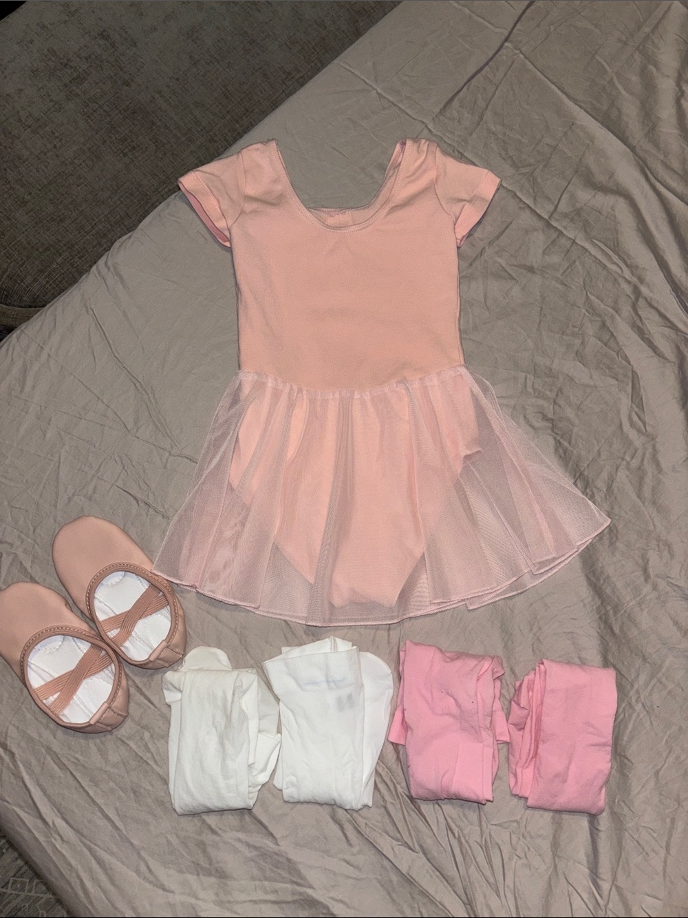 Ballet Pink Tulle leotard 2-4T dress ballet shoes and tights set ballerina